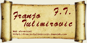Franjo Tulimirović vizit kartica